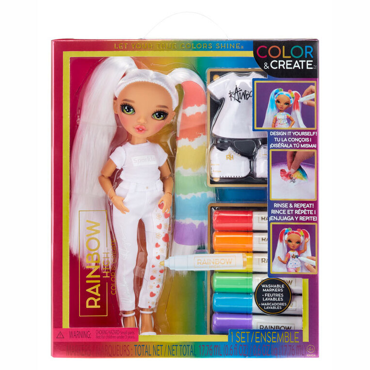 Rainbow High Color & Create Fashion Doll - Green Eyes - 500407EUC