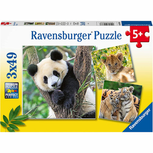 Ravensburger Παζλ 3x49 τεμ. Ζώα - Πάντα, Tίγρης, Λιοντάρι - 05-05666