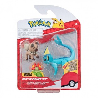 Pokemon Σετ με 3 Φιγούρες Μάχης Rockruff, Bellossom & Vaporeon - PKW3048