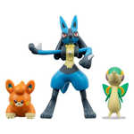 Pokemon - Φιγούρες 3 Τεμ. Snivy - Pawmi -  Lucario 5 CM - PKW3603