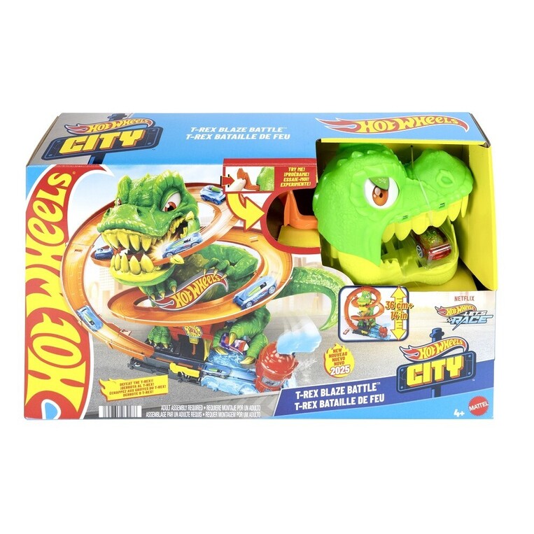 Hot Wheels City T-rex Blaze Battle Playset - JBM73