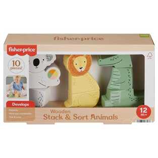 Fisher Price Wooden Stack & Sort Animals Ξύλινα Ζωάκια - HXV04