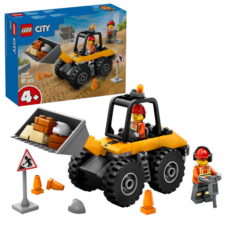 LEGO City Yellow Construction Wheel Loader - 60450