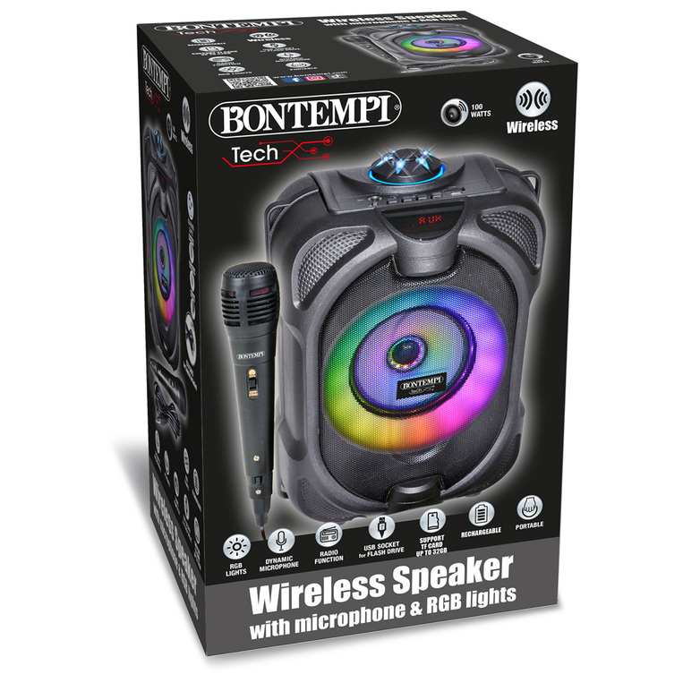 Bontempi Wireless Speaker With Microphone & RGB Lights - 491020