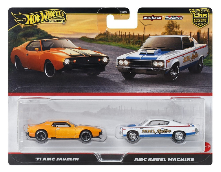 Hot Wheels Premium 2-Pack Car Culture '71 AMC Javelin & AMC Rebel Machine - JBL06