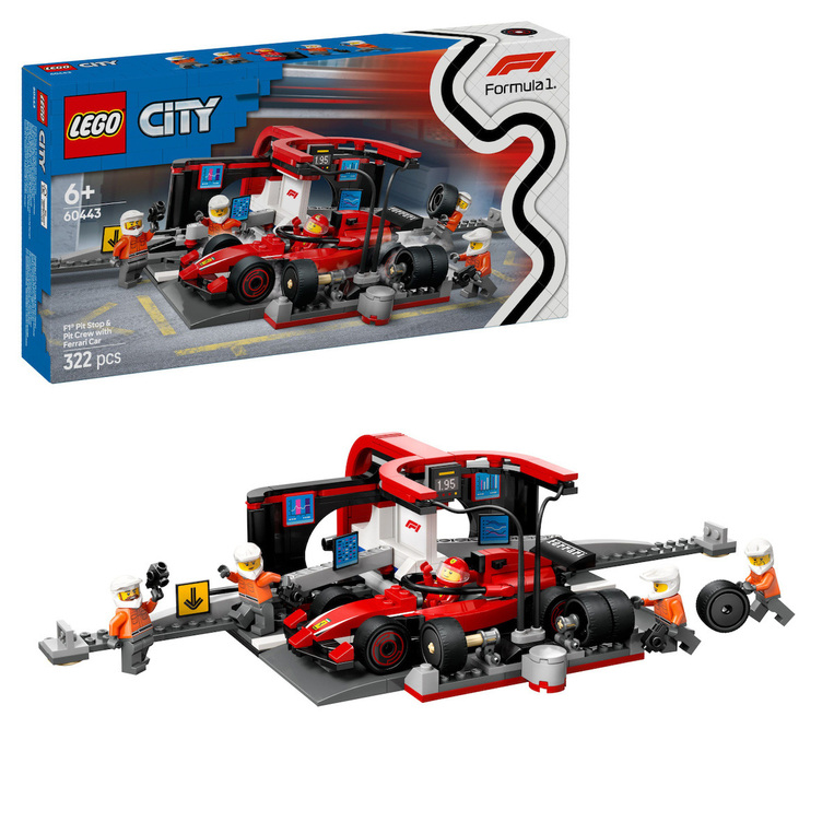 LEGO City F1 Pit Stop & Pit Crew With Ferrari Car - 60443