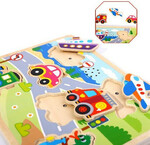 Ξύλινο Παιδικό Puzzle Σφηνώματα Οχήματα 6pcs Tooky Toys - TL064