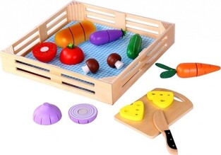 Tooky Toys Ξύλινα Λαχανικά Με Ξύλο Κοπής Και Δίσκο - TKI015