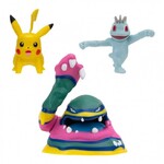 Pokemon Φιγούρες Μάχης 3-Pack Machop, Pikachu, Alolan Muk - PKW3597