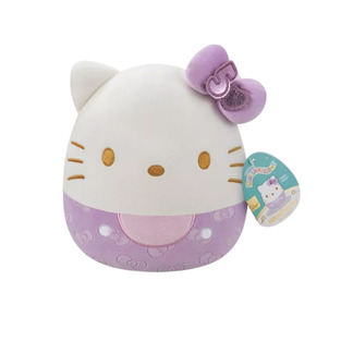 Squishmallows Λούτρινο Hello Kitty 50th Anniversary-Ανάγλυφος Mωβ Φιόγκος 20 cm - SQSN00499