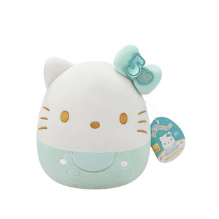 Squishmallows Λούτρινο Hello Kitty 50th Anniversary-Ανάγλυφος Πράσινος Φιόγκος 20 cm - SQSN00498