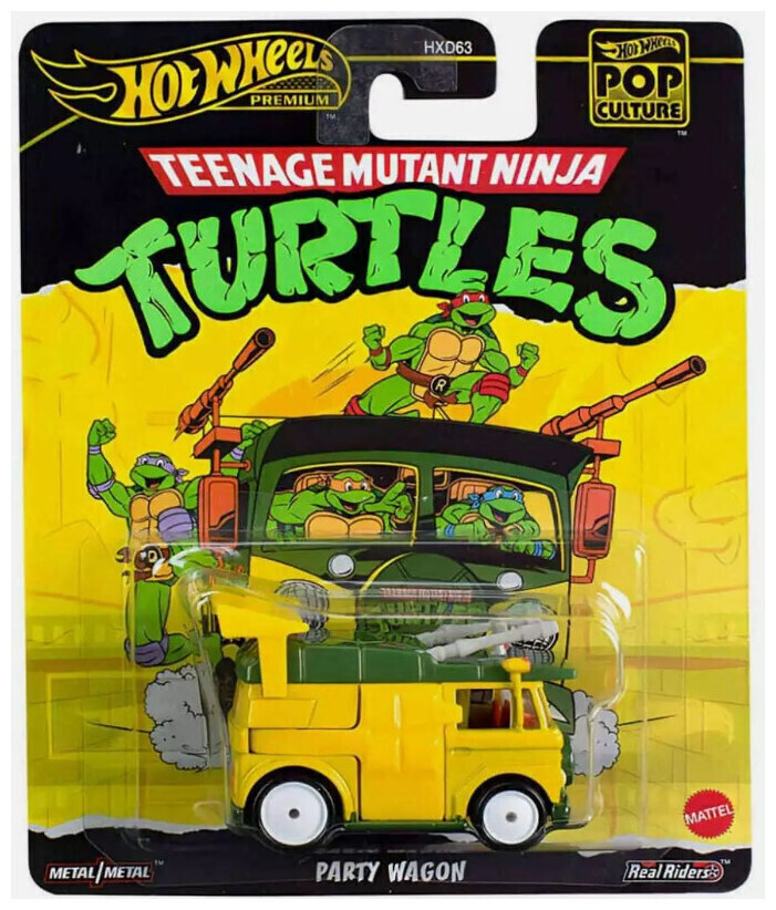 Hot Wheels Premium 1:64 Pop Culture Teenage Mutant Ninja Turtles Party Wagon - HXF04