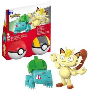 MEGA Pokémon Pokeball Σετ Των 2 Bulbasaur & Meowth - JCR82