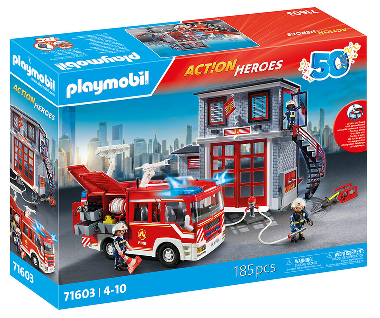 Playmobil Action Αρχηγείο και Όχημα Πυροσβεστικής - 71603