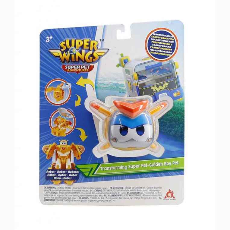 Super Wings Super Pet Transforming Robot - Golden Boy Pet - 770644