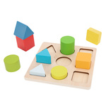 Ξύλινο Παιδικό Puzzle Σφηνώματα Σχήματα & Χρώματα 9pcs Tooky Toys - TH981