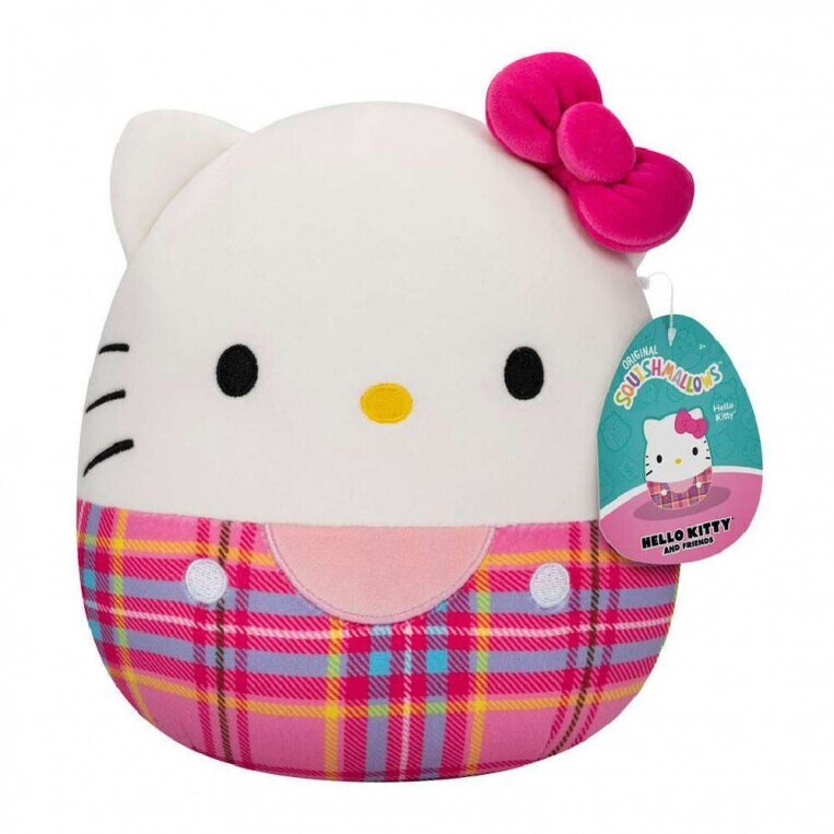 Squishmallows Λούτρινο Hello Kitty Ροζ Καρό 20cm - SQSN0087